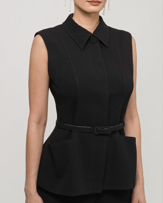 Marlowe Belted Acetate Vest