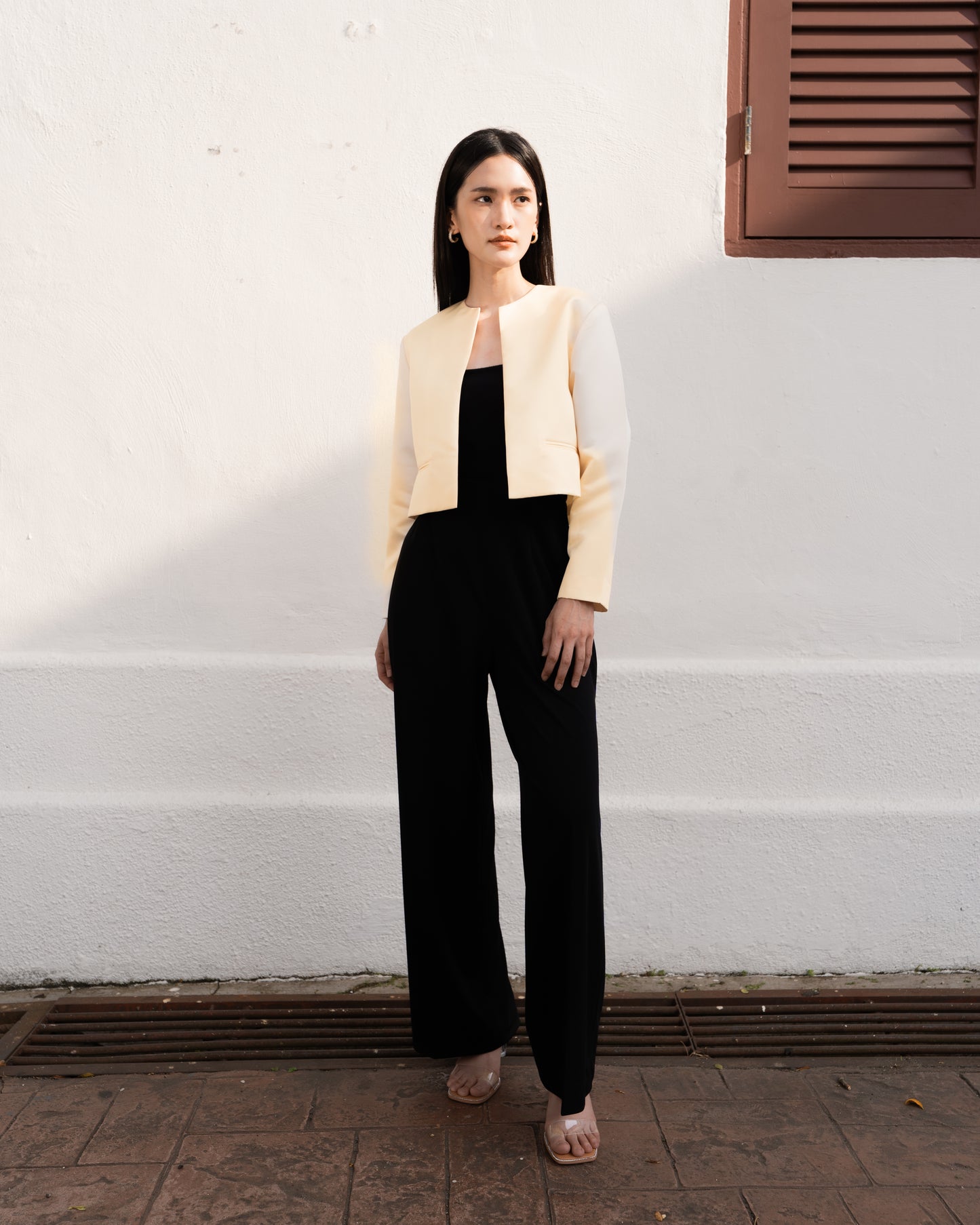 Aria Cropped Satin Jacket