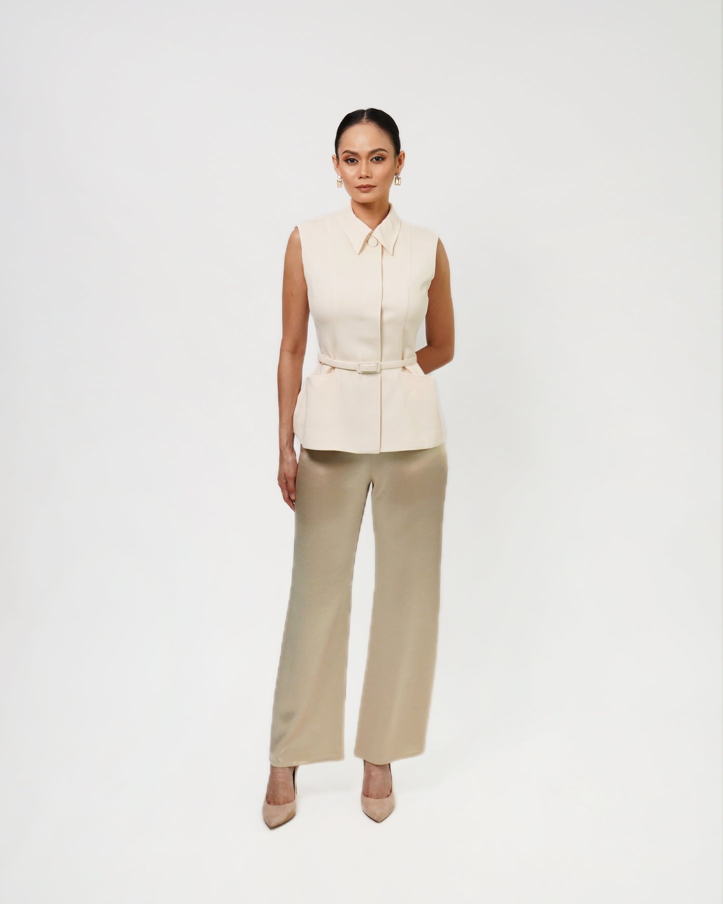 Marlowe Belted Acetate Vest