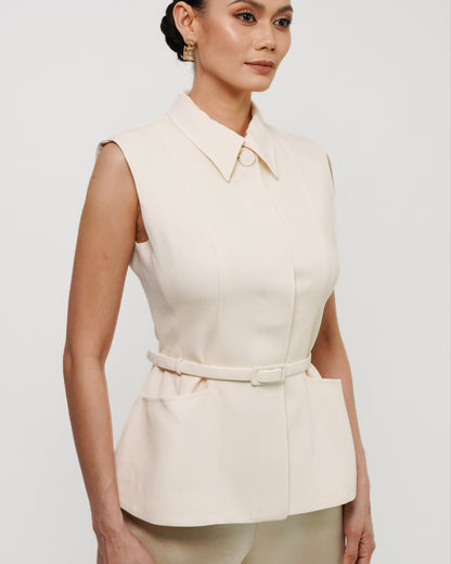 Marlowe Belted Acetate Vest