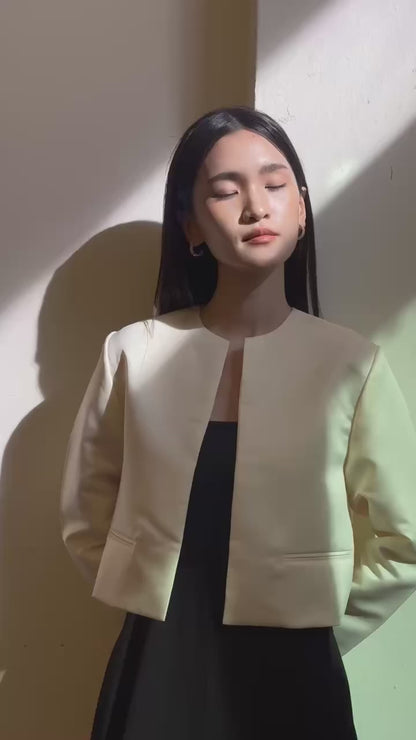 Aria Cropped Satin Jacket